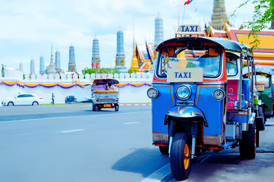 Colorful Bangkok tuk tuk near Grand Palace, Thailand – Auasia Travel